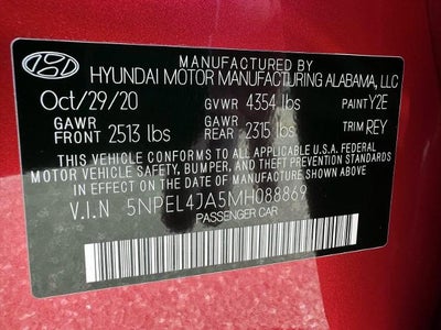 2021 Hyundai Sonata SEL