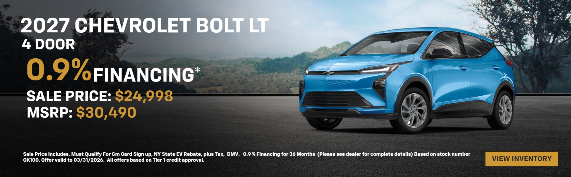 2027 CHEVROLET BOLT LT 4 DOOR