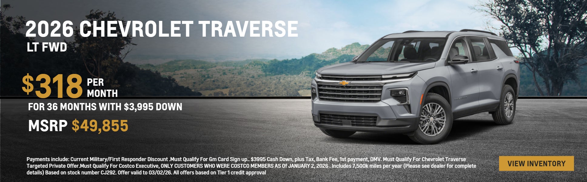 SILVER 2026 Chevrolet Traverse ON ROAD