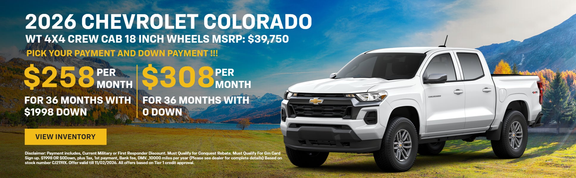  2026 Chevrolet Colorado WT