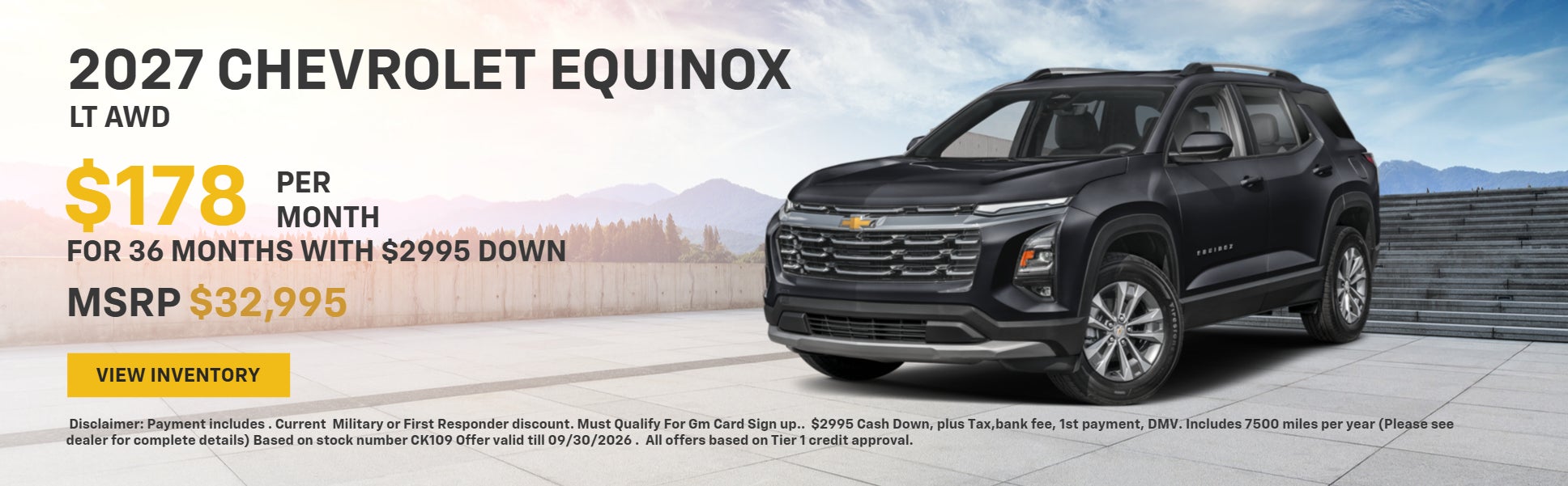 2027 dark gray Chevrolet Equinox LT AWD with offer details: 